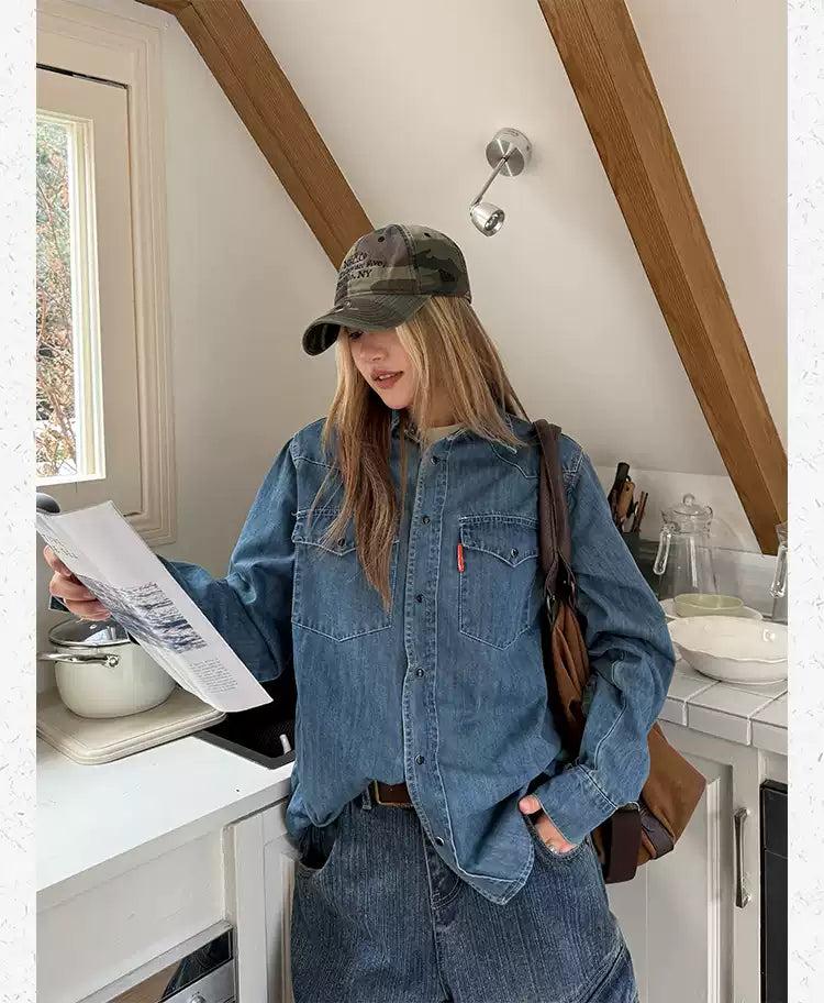 Buttoned Long Sleeves Denim Shirt