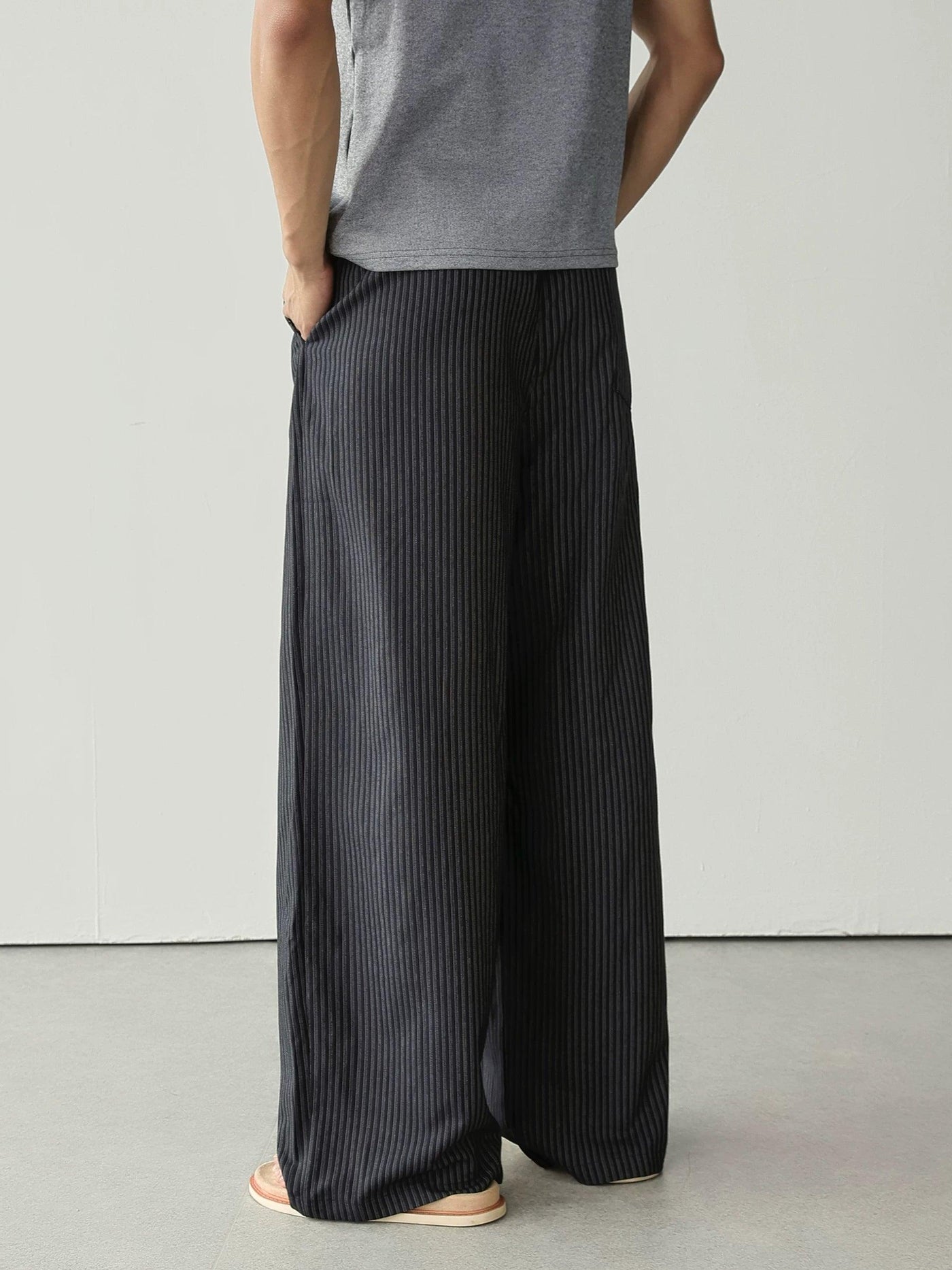 Vertical Stripe Wide Leg Pants