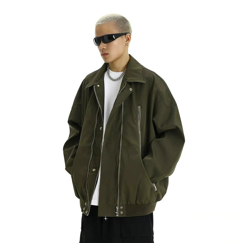 Multi-Zip Collared Jacket