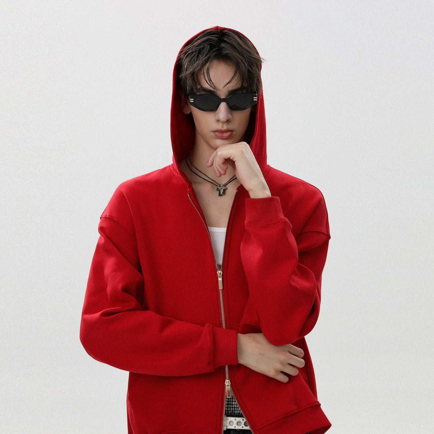 Dual-End Zip-Up Hoodie