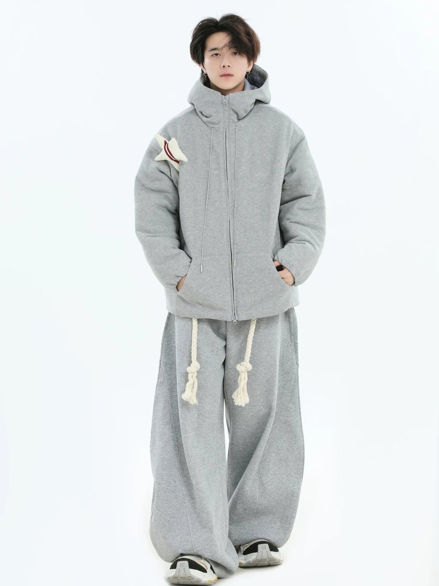 Chunky Rope Structured Barrel Sweatpants