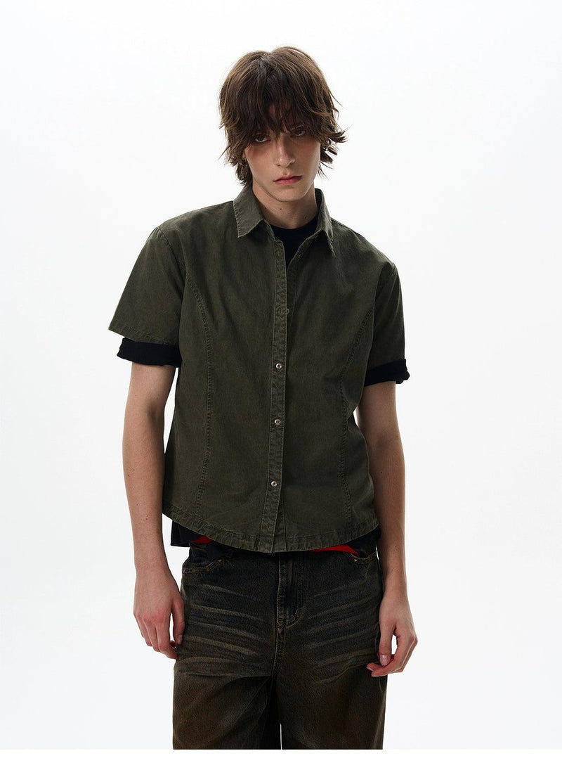 Washed Short Denim Shirt