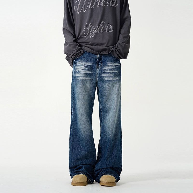 Whiskers Emphasis Faded Jeans