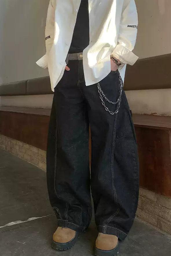 Loose Fit Seam Lines Jeans