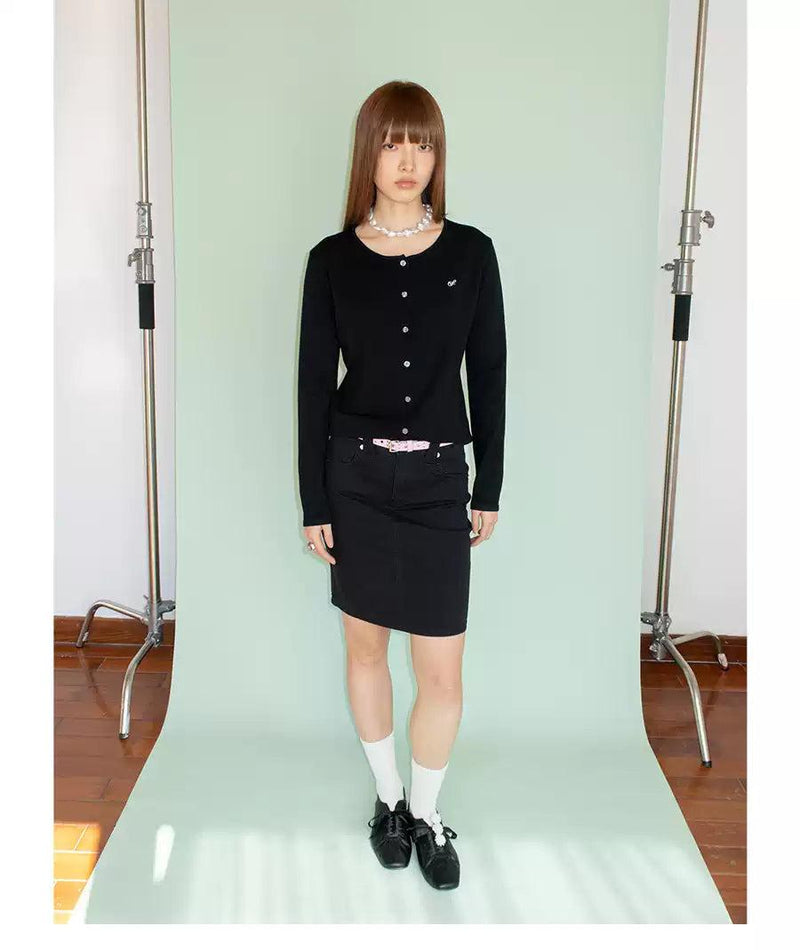 Plain Color Slim Fit Cardigan