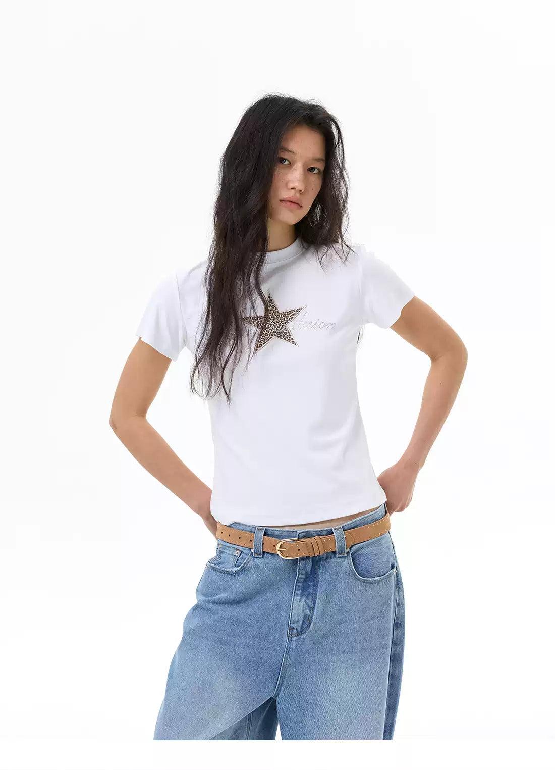 Rhinestoned Star S/S T-Shirt