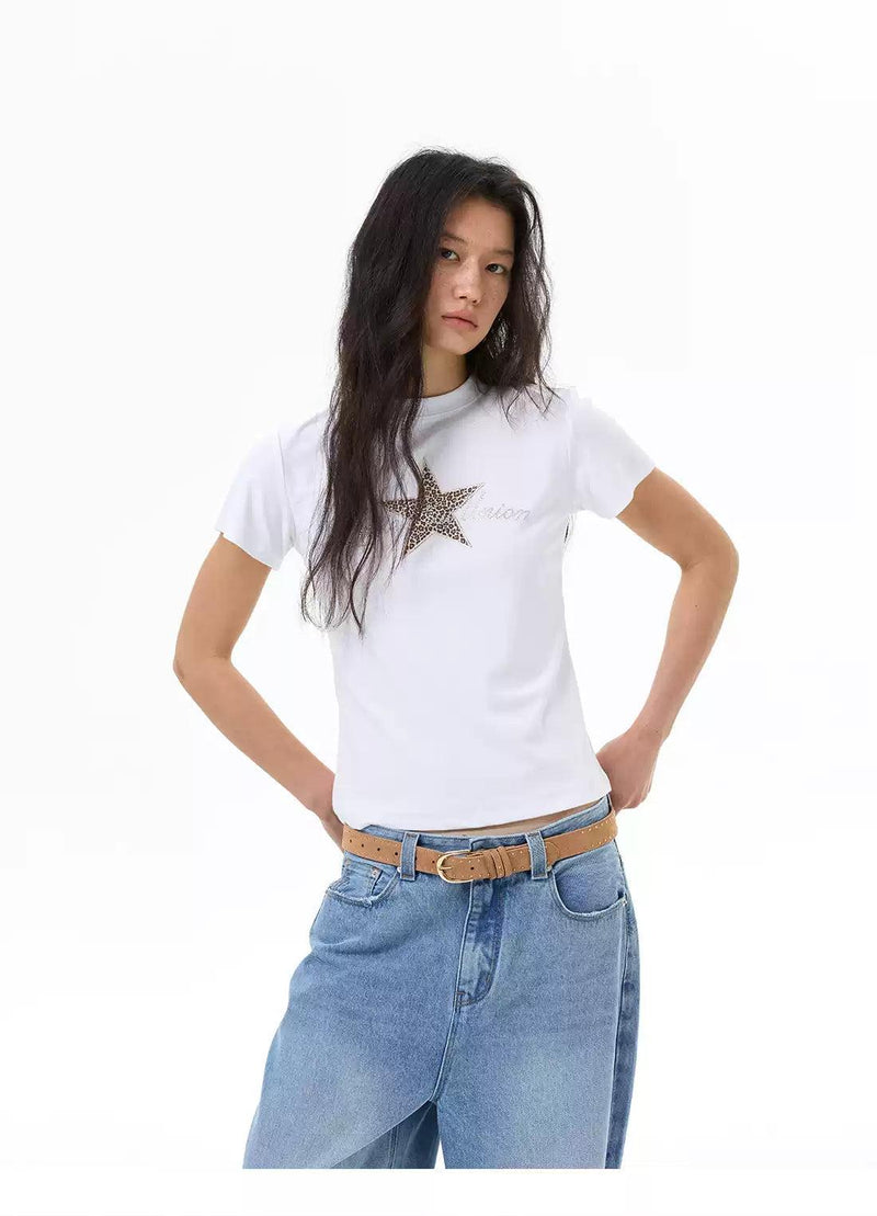 Rhinestoned Star S/S T-Shirt