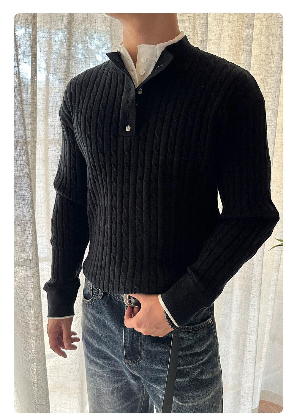 Layered Cable Knit Sweater