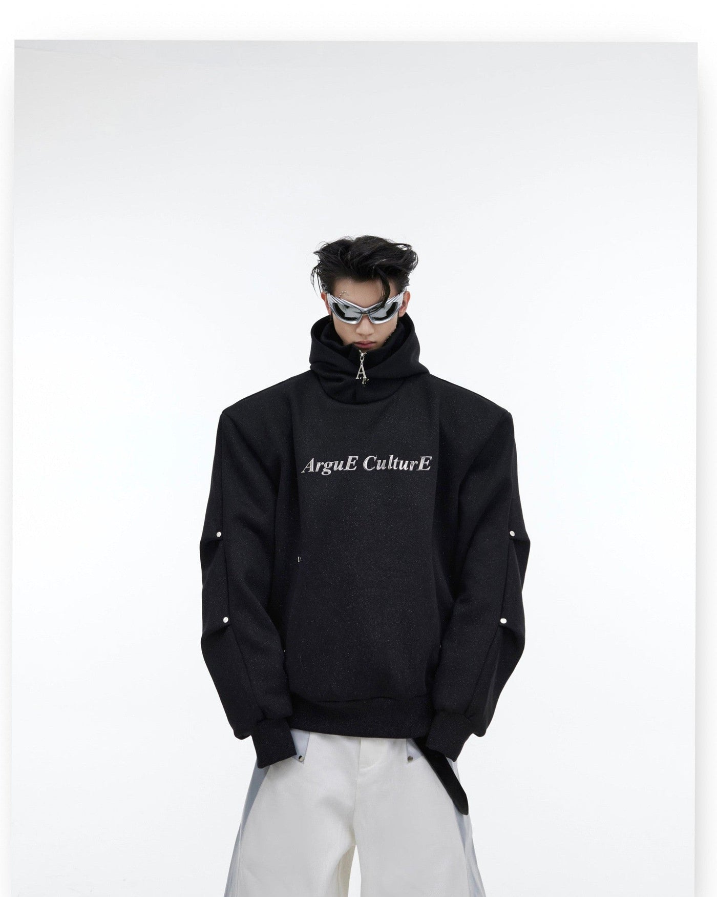 Sequin Blaze Metal Buttons Hoodie