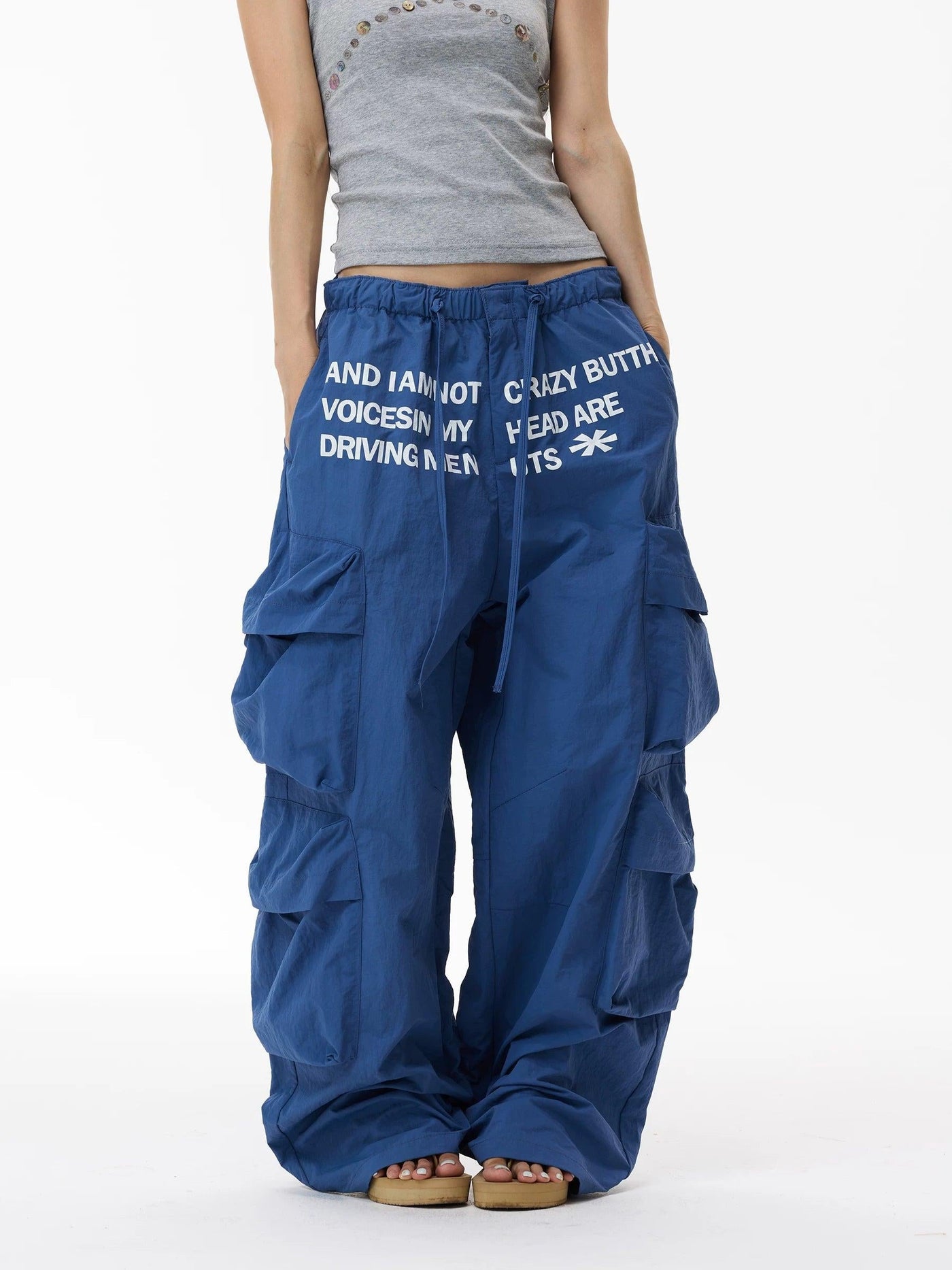 Graphic Multi-Pocket Cargo Pants