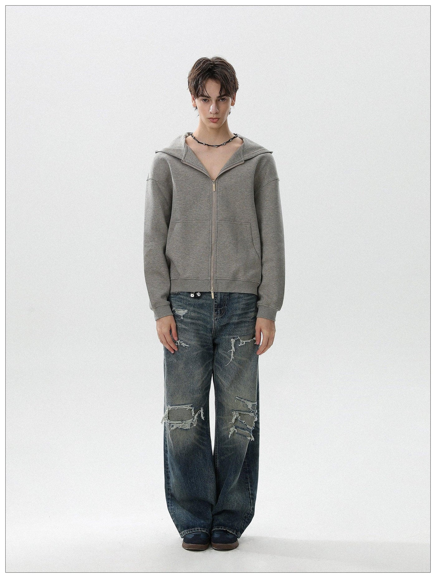 Dual-End Zip-Up Hoodie