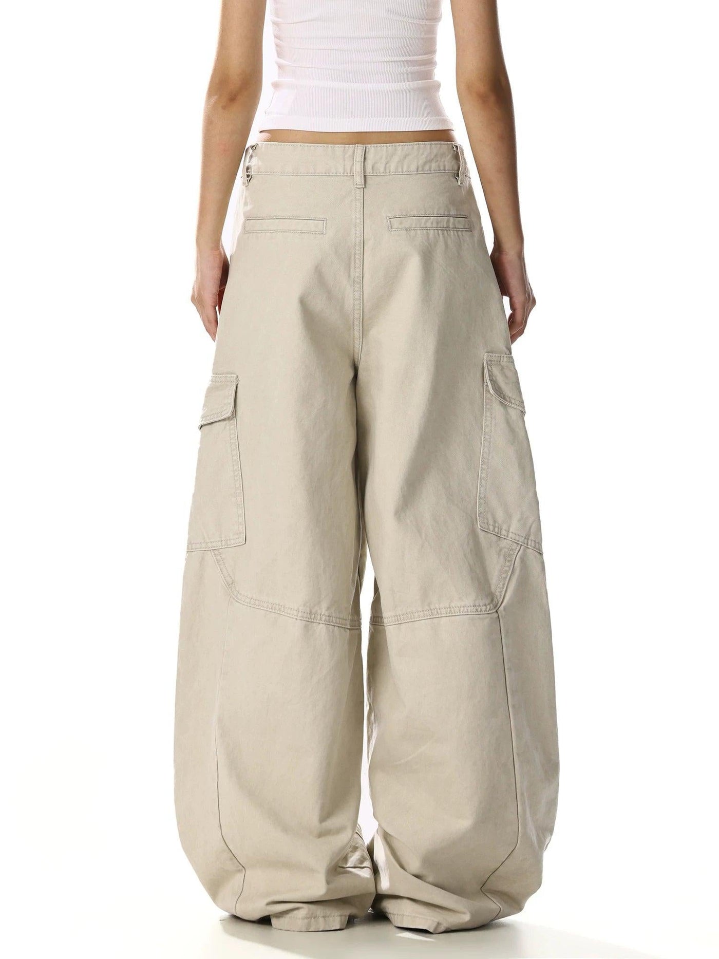 Vintage Wash Oversized Cargo Pants