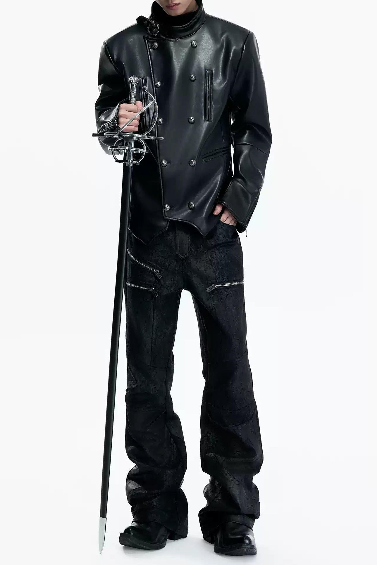 Multi-Straps PU Leather Pants
