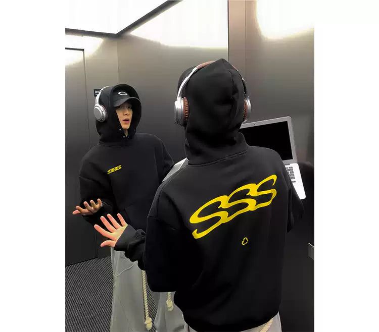 SSS Text Contrast Print Hoodie