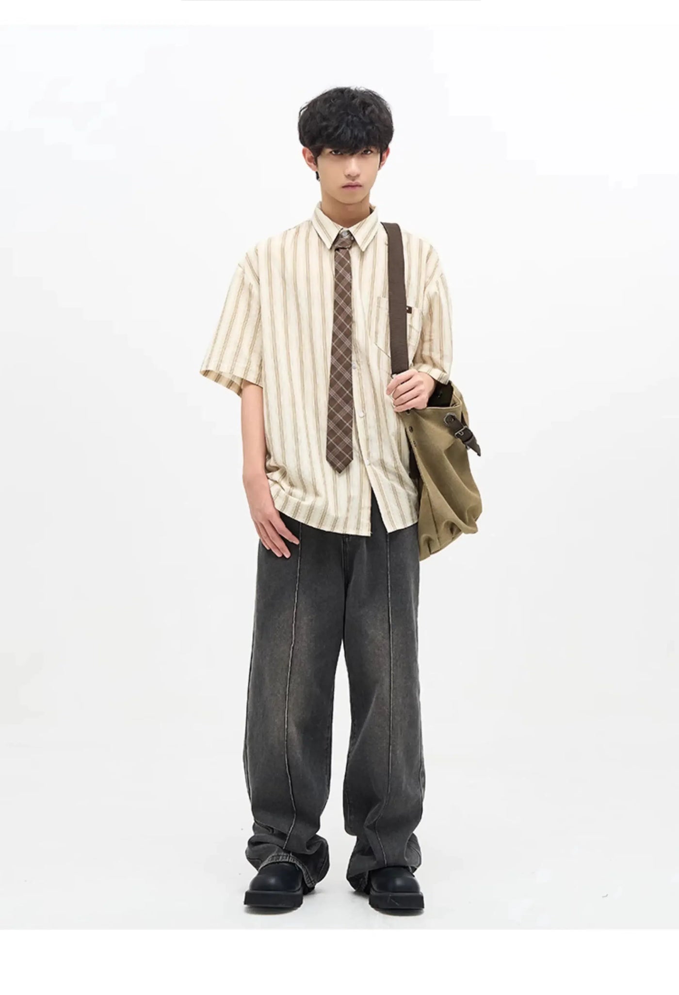Vintage Stripes Short & Long Sleeves Shirt Set