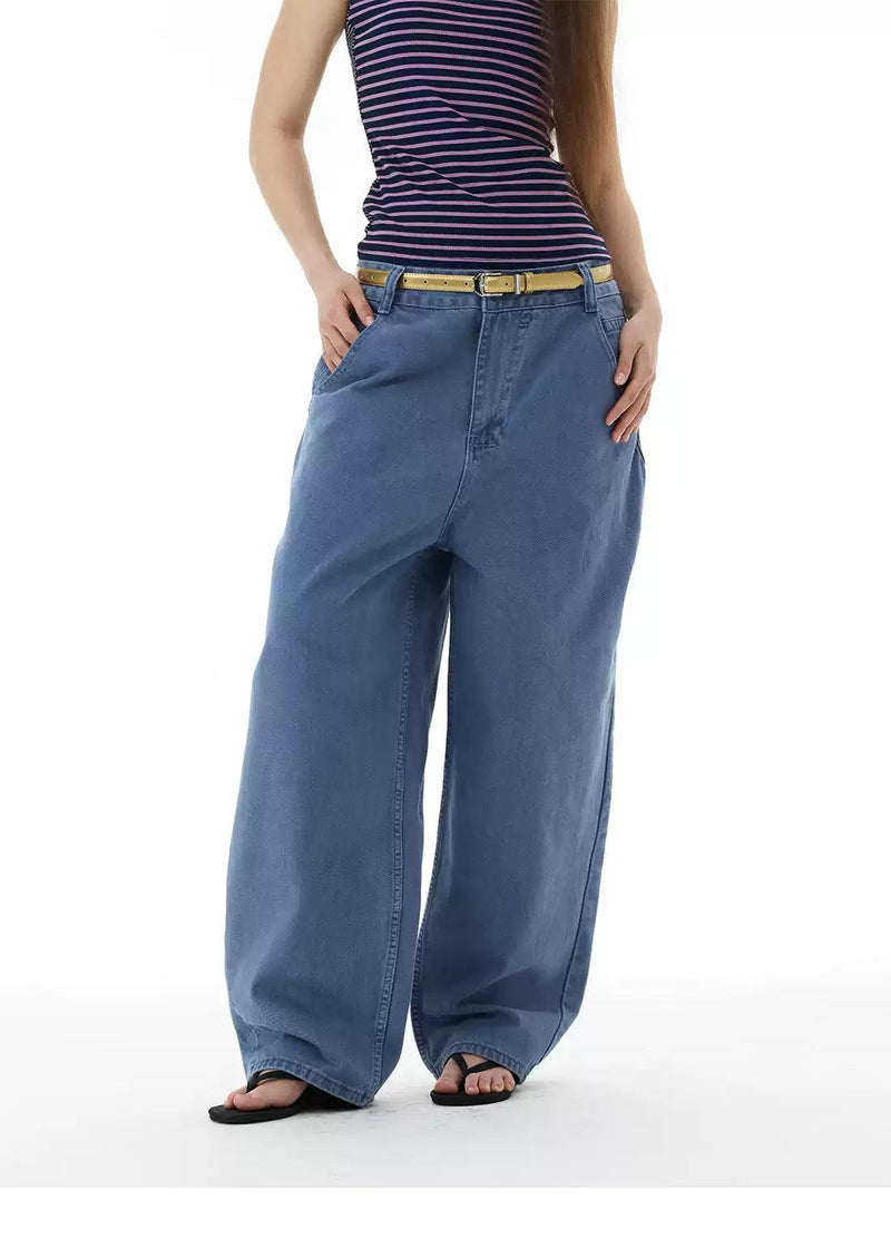 Loose Fit Washed Jeans