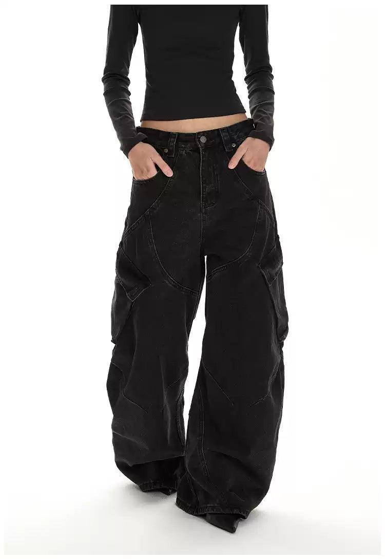 Tilt Side Pockets Grunge Jeans