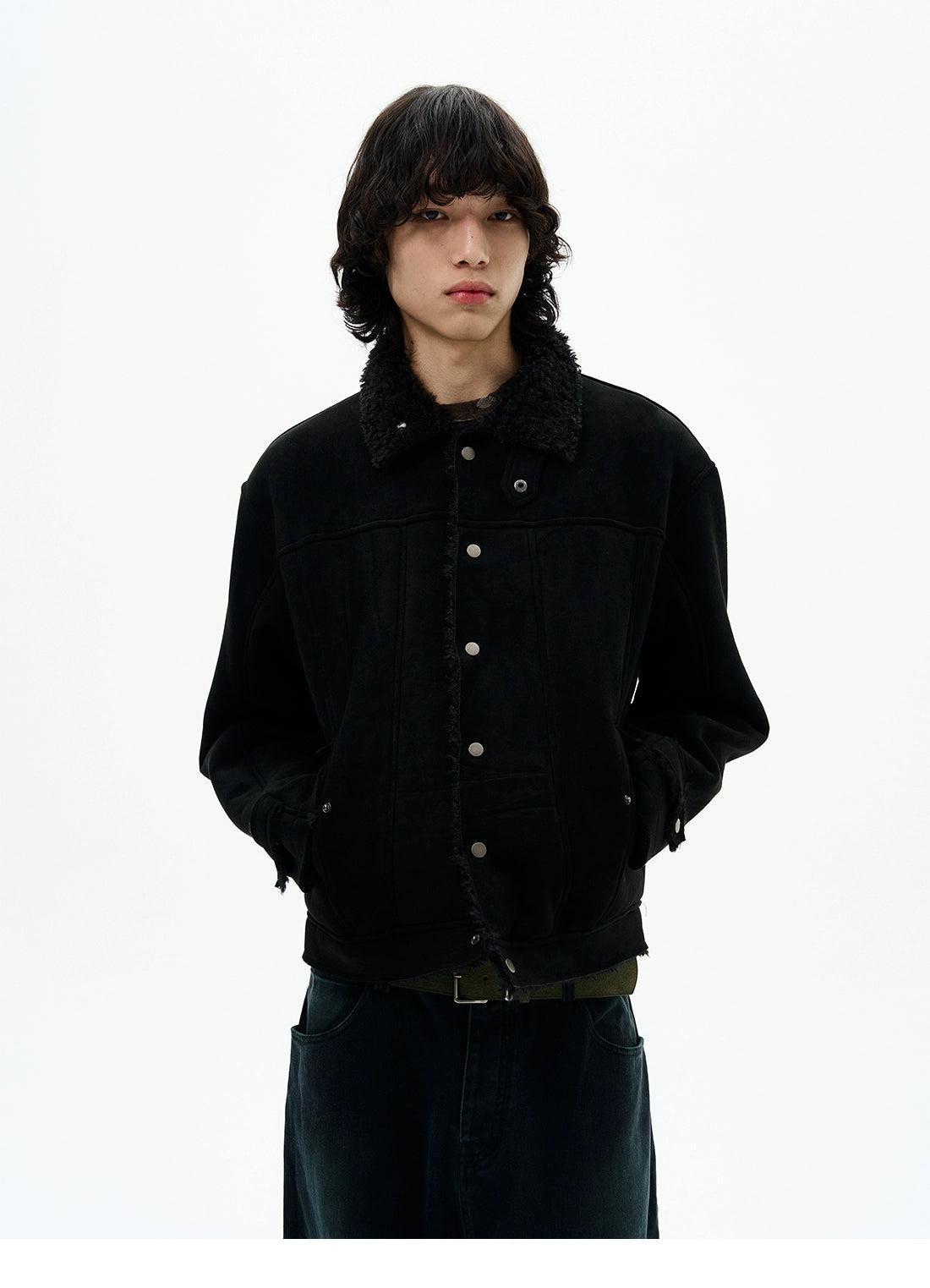 Sherpa Fleece Lined Micro Suede Jacket