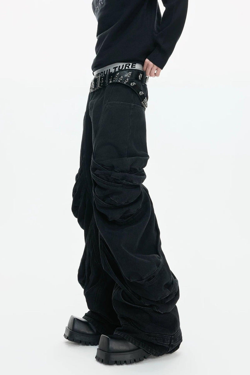 Grunge Pleat Detail Jeans