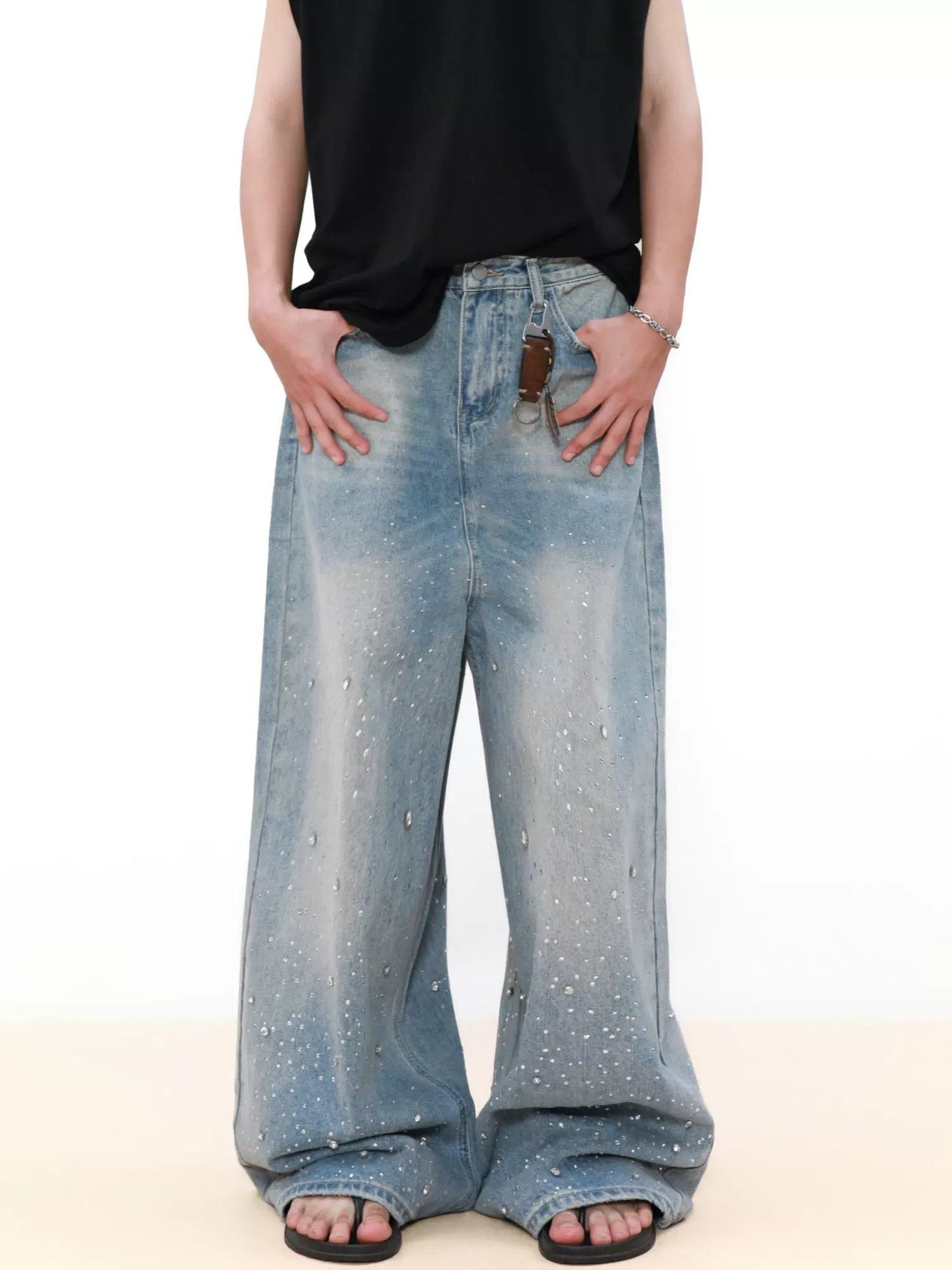 Scattered Stones Faded Jeans