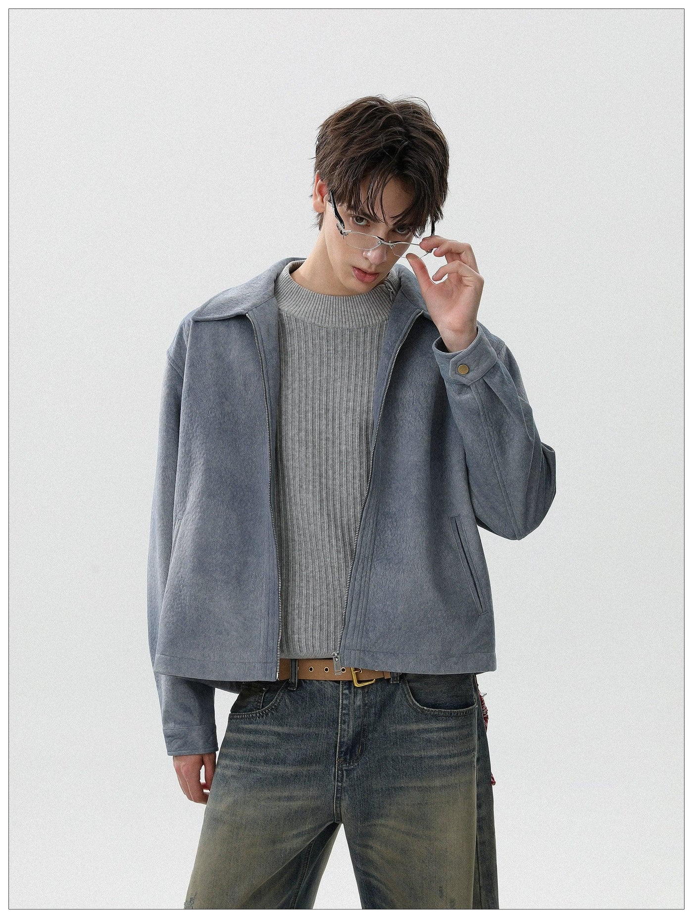 Brushed Textured Zip-Up Jacket