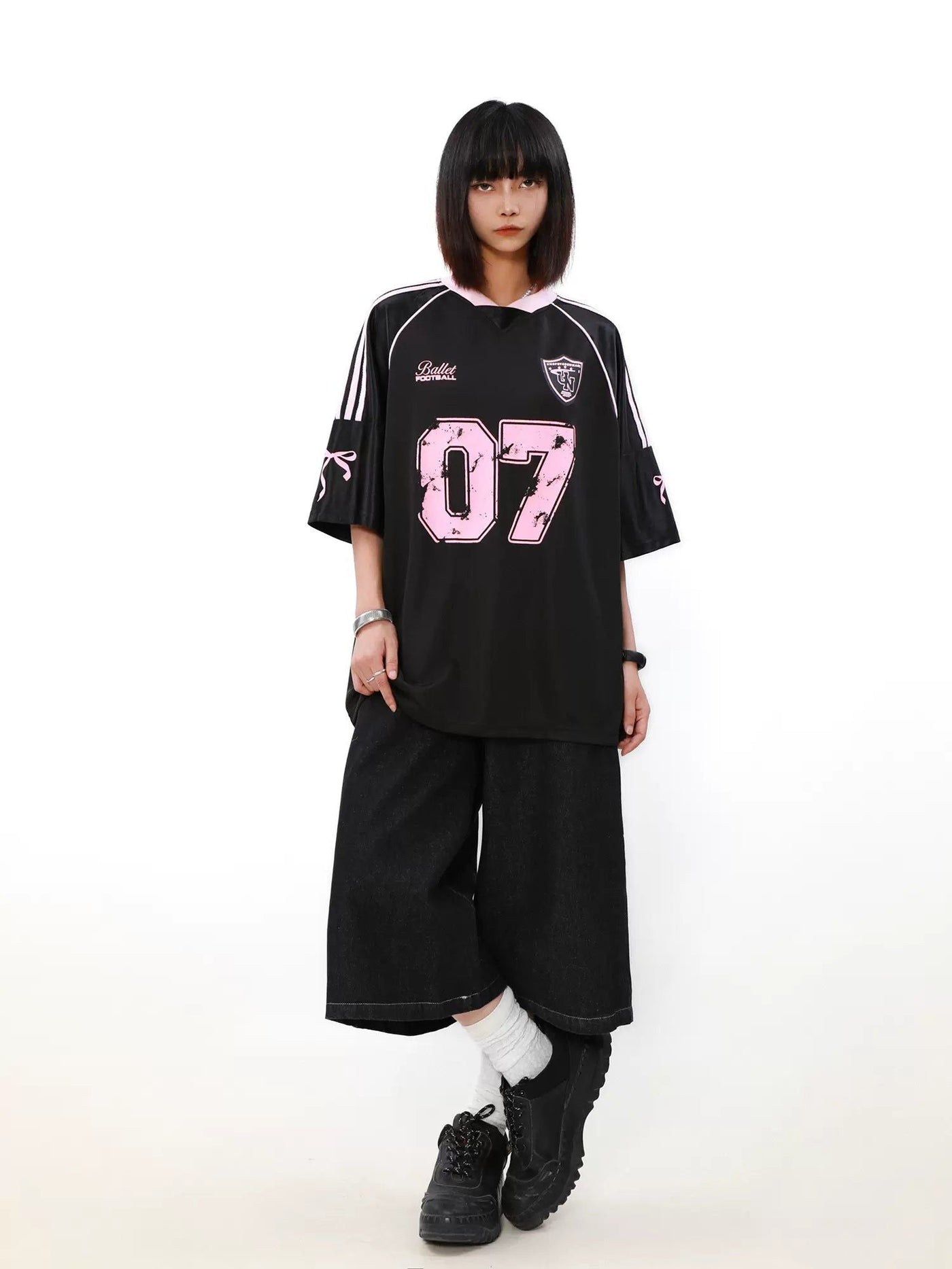 Shiny Spliced Sleeves T-Shirt