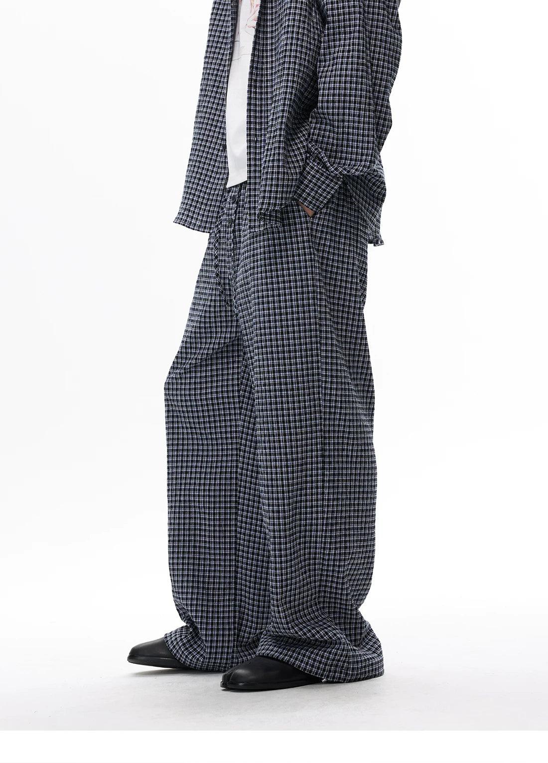Patterned Hooded Shirt & Drawstring Pants Set
