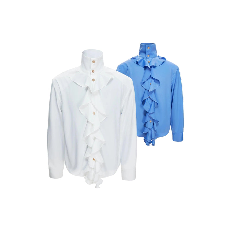 Mid Ruffles High Neck Shirt