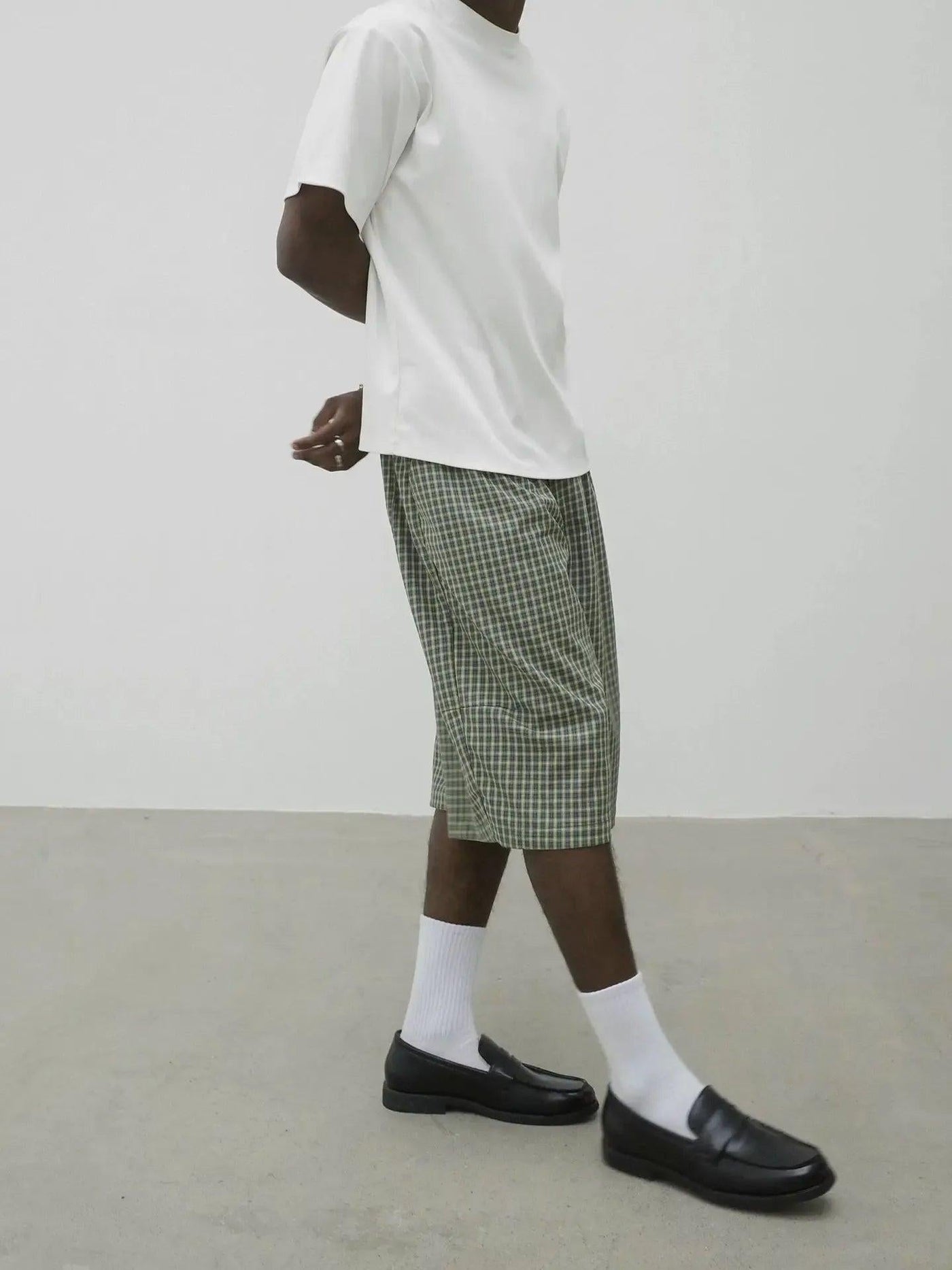Boxy Grid Pattern Shorts
