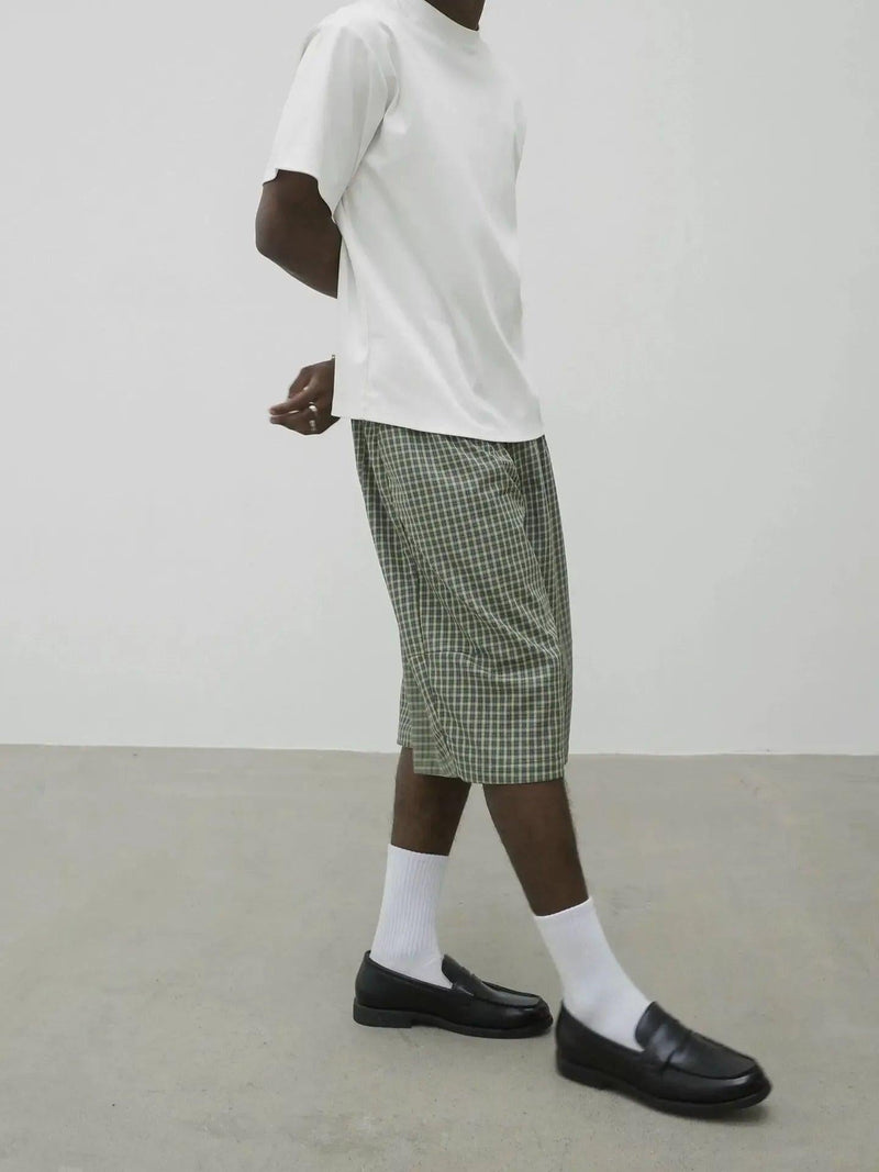 Boxy Grid Pattern Shorts