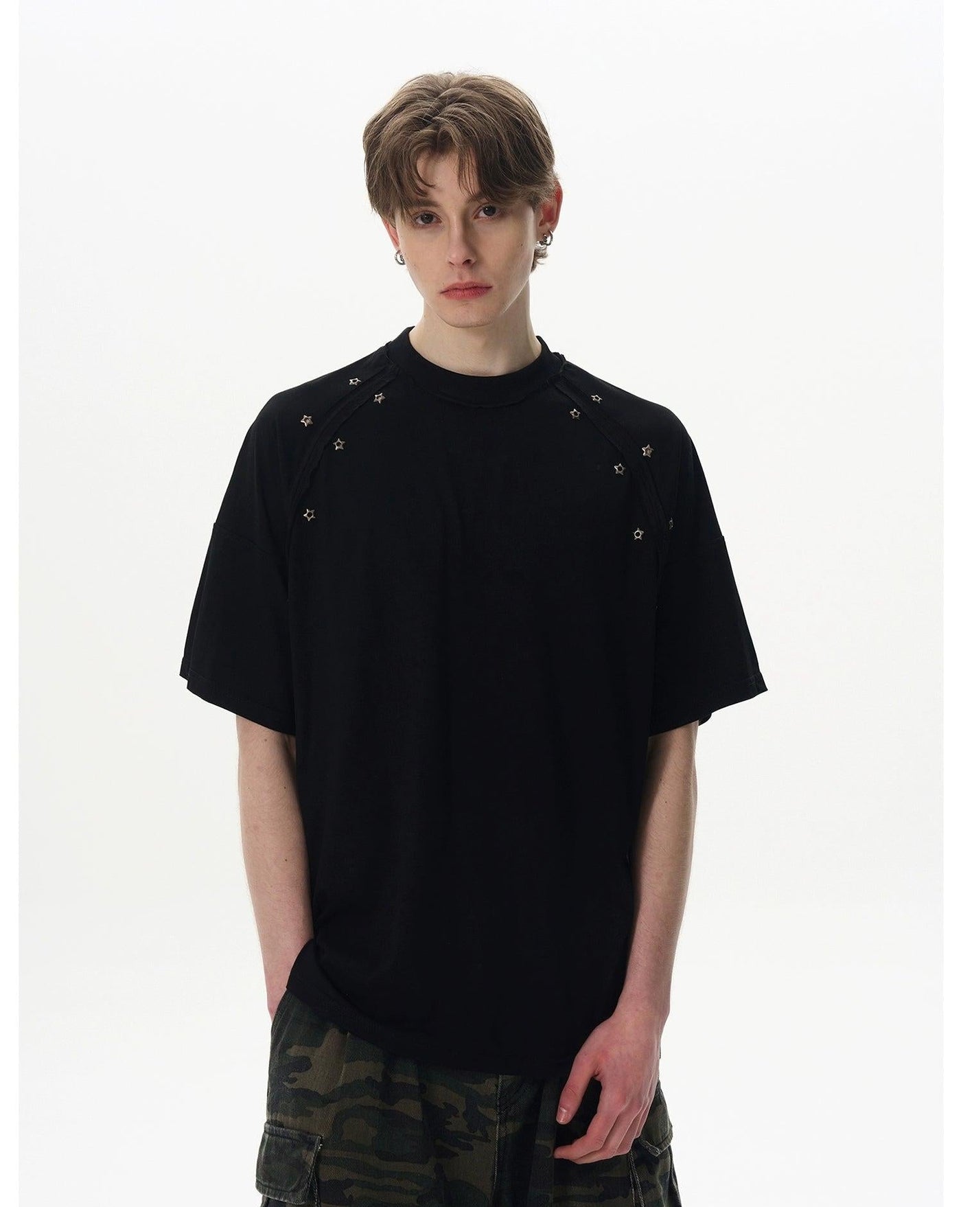 Raw Seamed Metal Mini Star T-Shirt