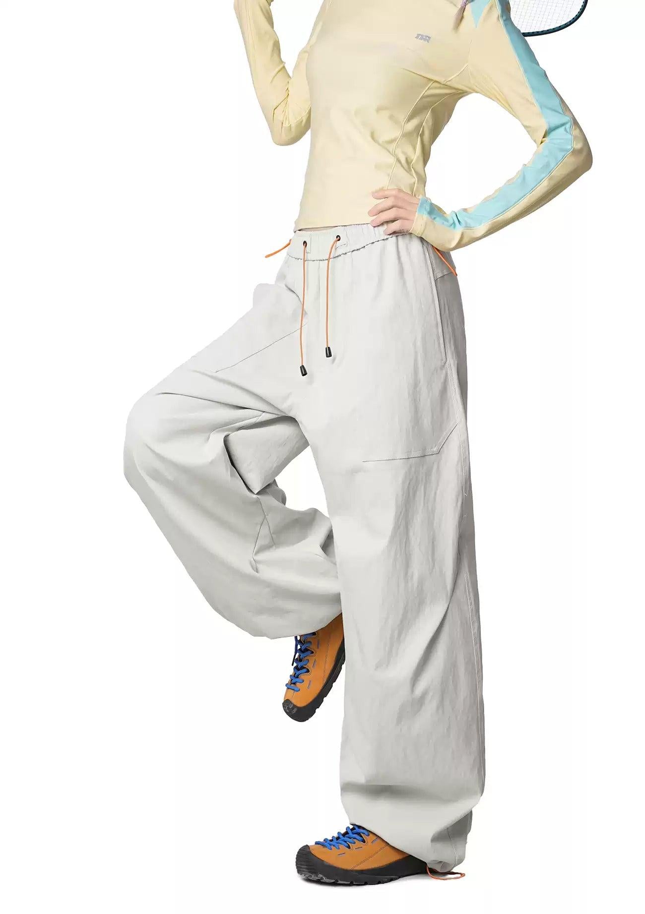 Contrast Adjustable String Track Pants