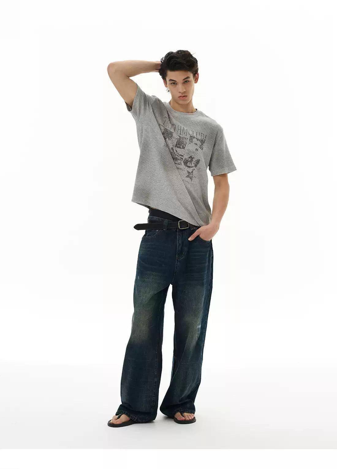 Graphic Print Ribbed T-Shirt