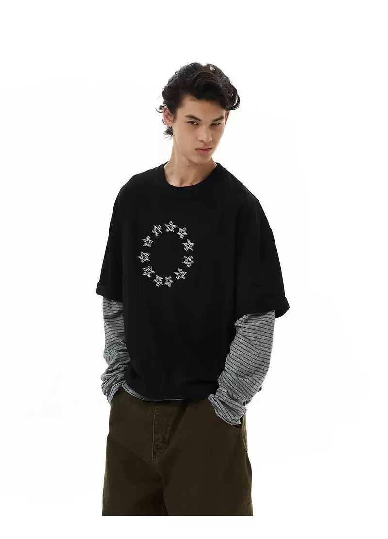 Layered Striped Long Sleeve T-Shirt