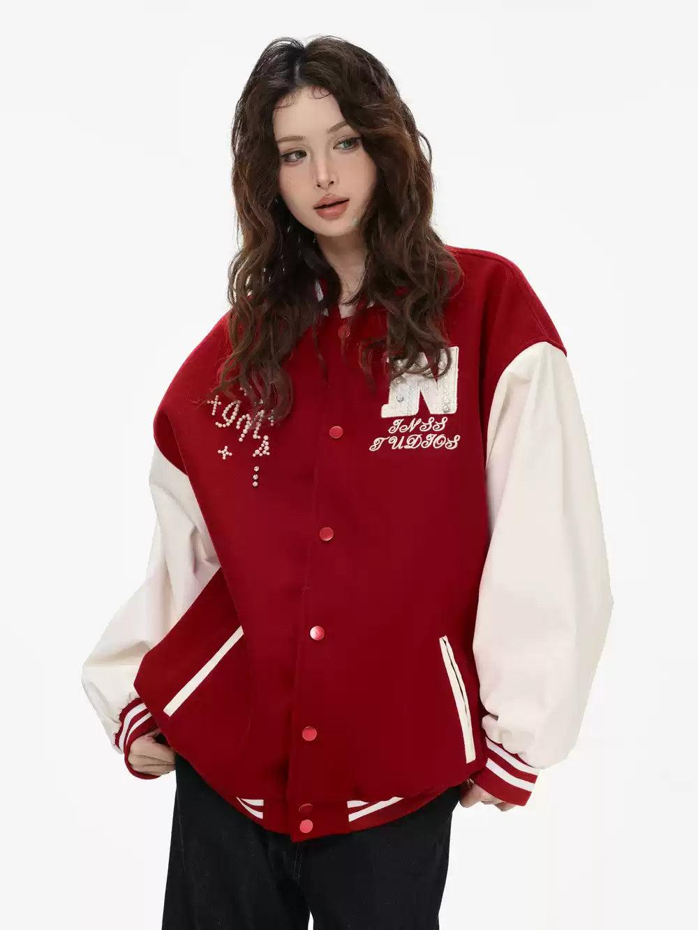 Snap Buttons Varsity Jacket