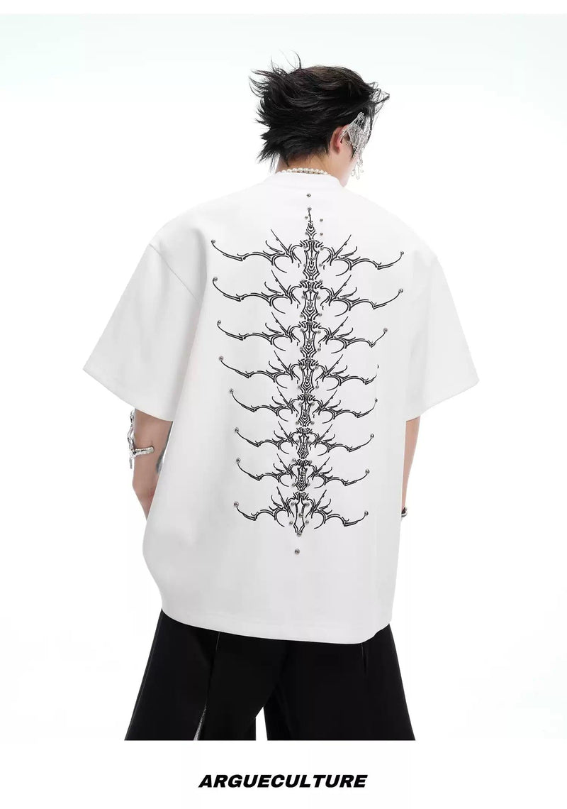 Detailed Spine Embroidered T-Shirt
