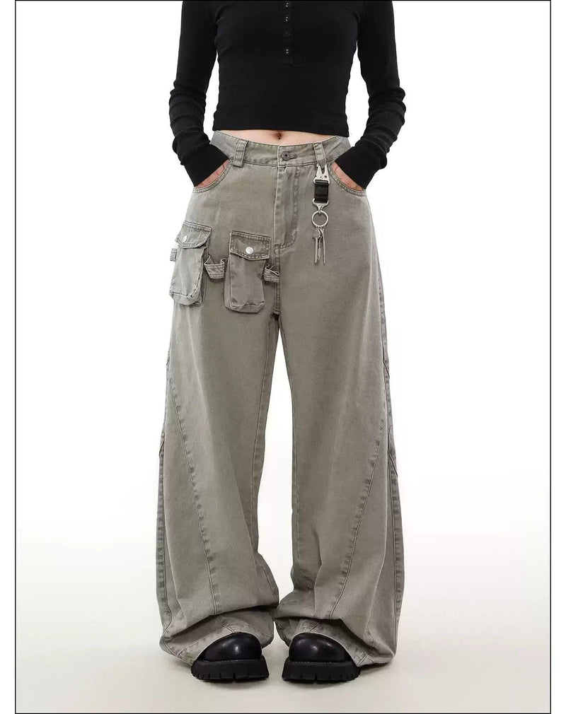 Mini Flap-Pocket Detail Pants