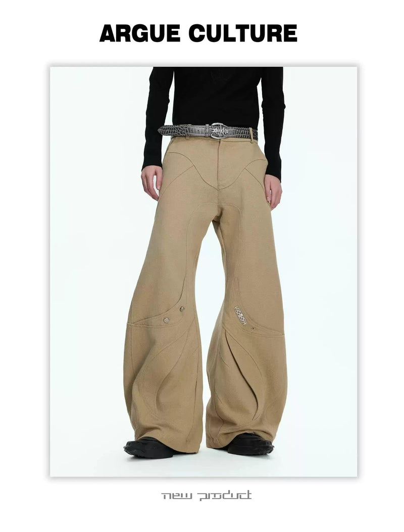 Curve Lines Wide Jeans