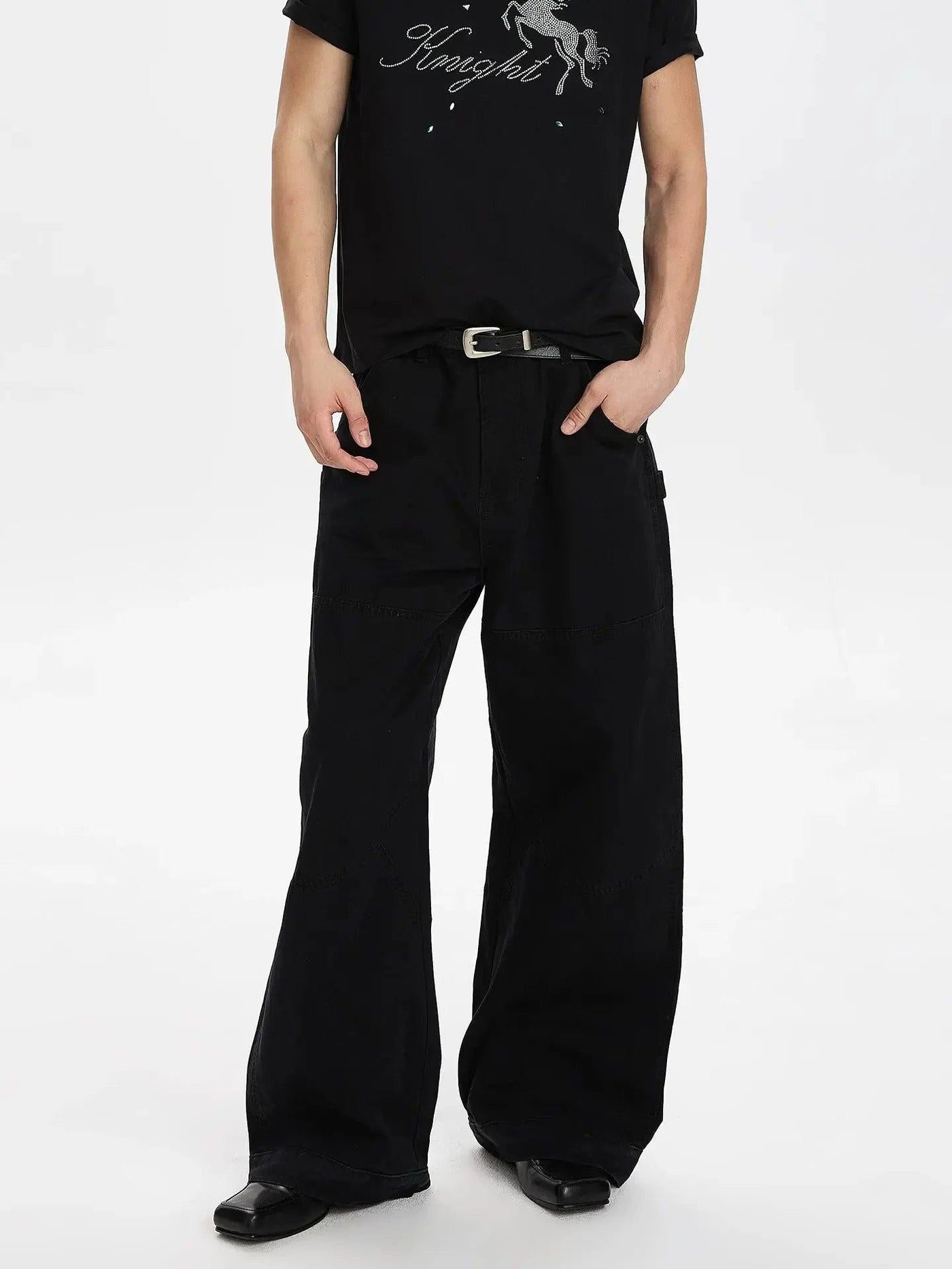 Acid Wash Straight Cargo Pants