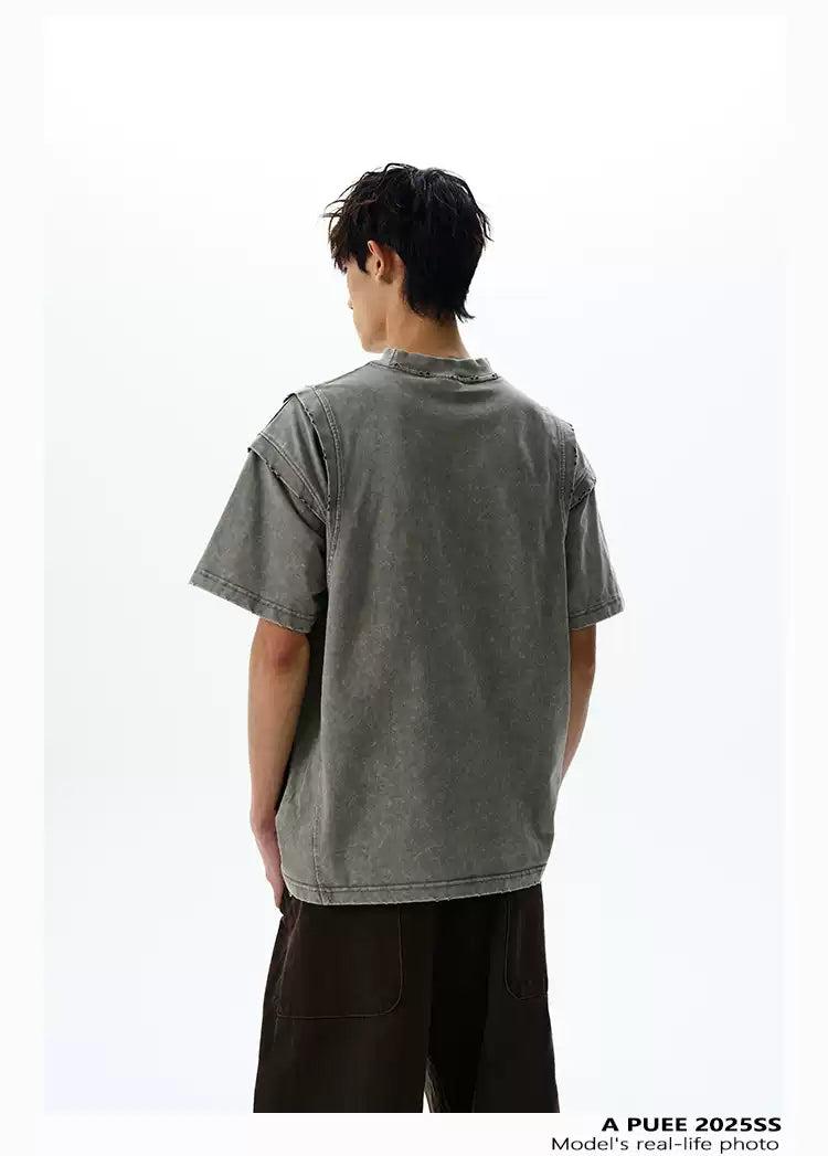 Washed Distressed Cut T-Shirt