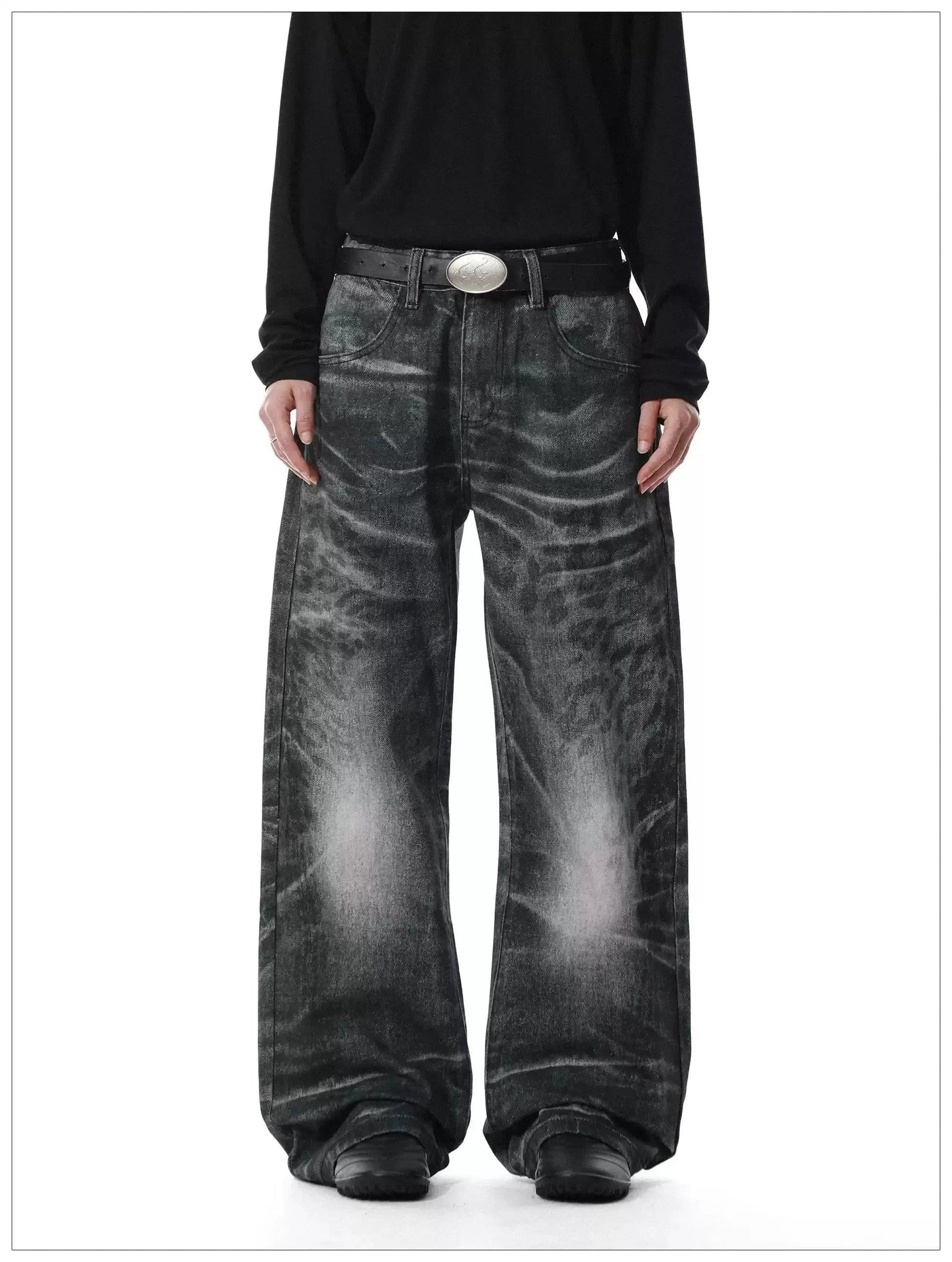 Washed Whisker Faded Jeans