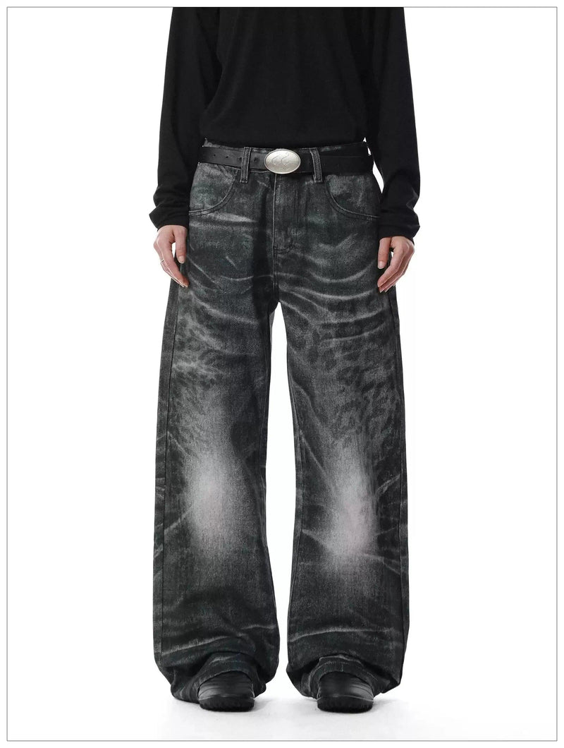 Washed Whisker Faded Jeans