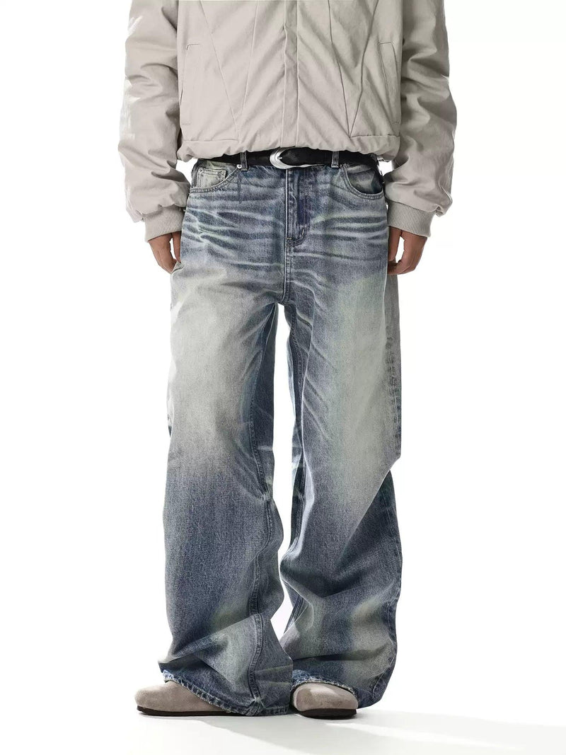 Faded Whisker Detail Jeans