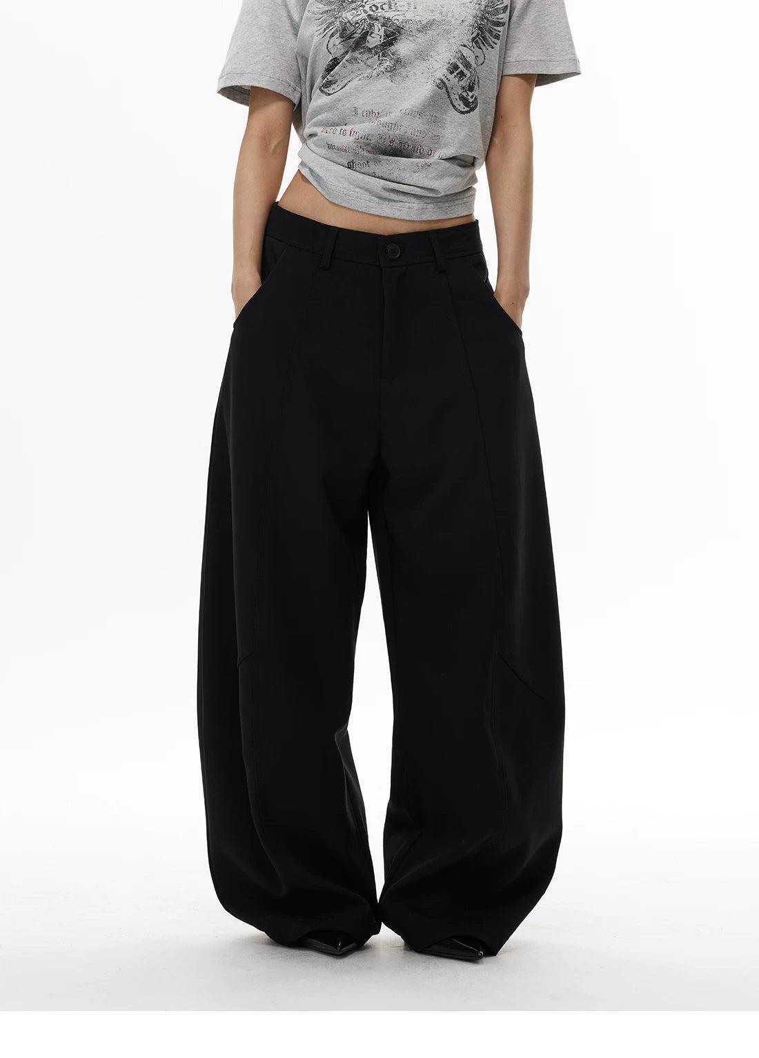 Slant Pocket Seam Details Trousers