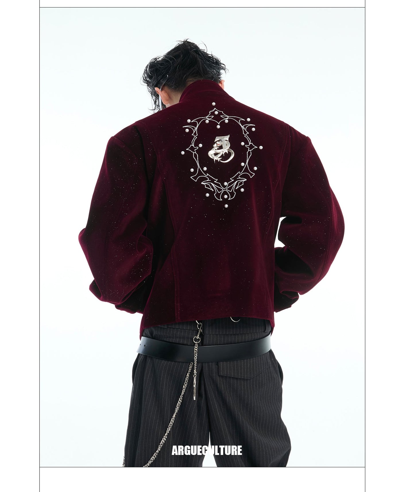 Glitz Logo & Pearl Embroidered Zipped Jacket
