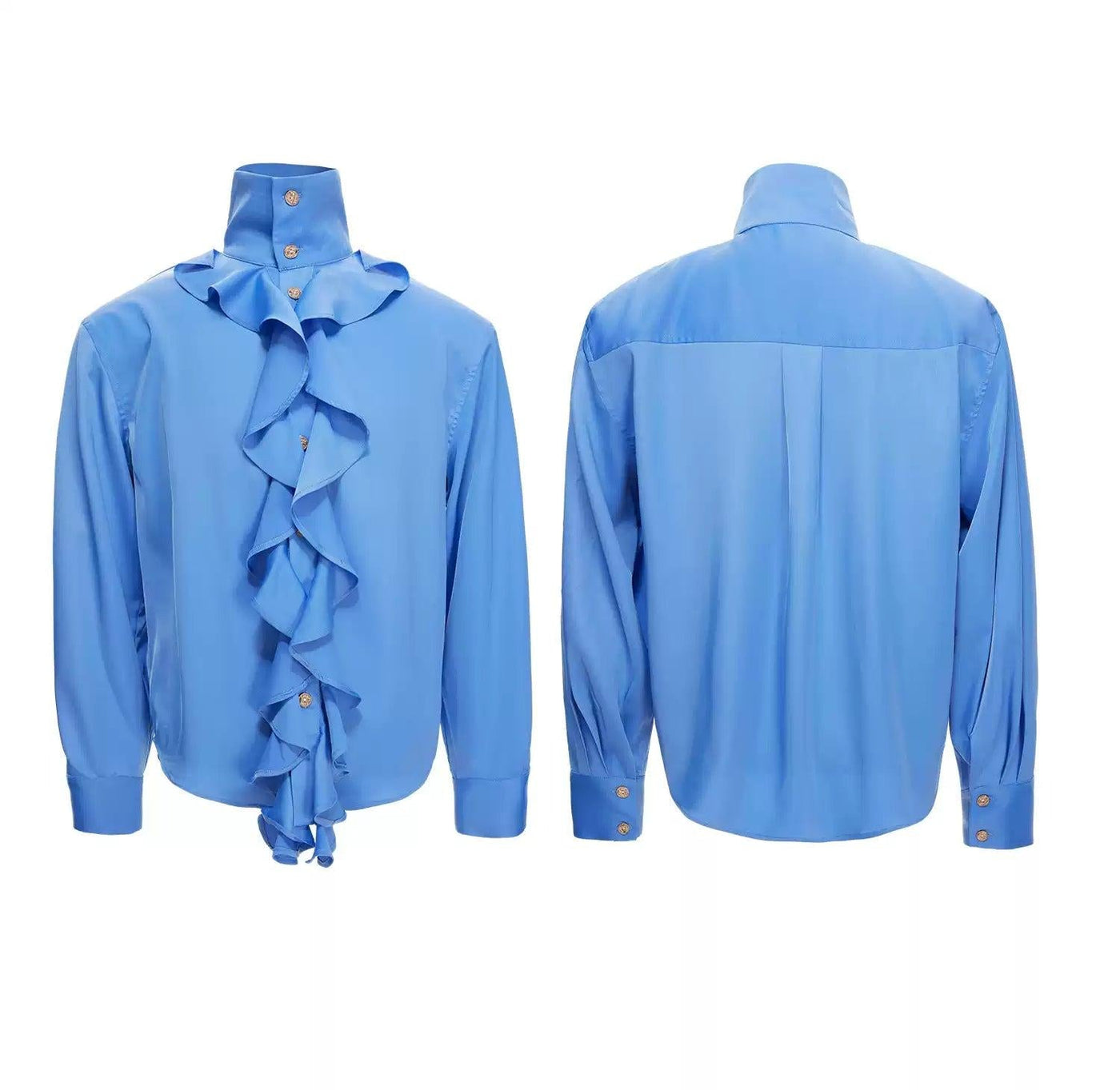 Mid Ruffles High Neck Shirt