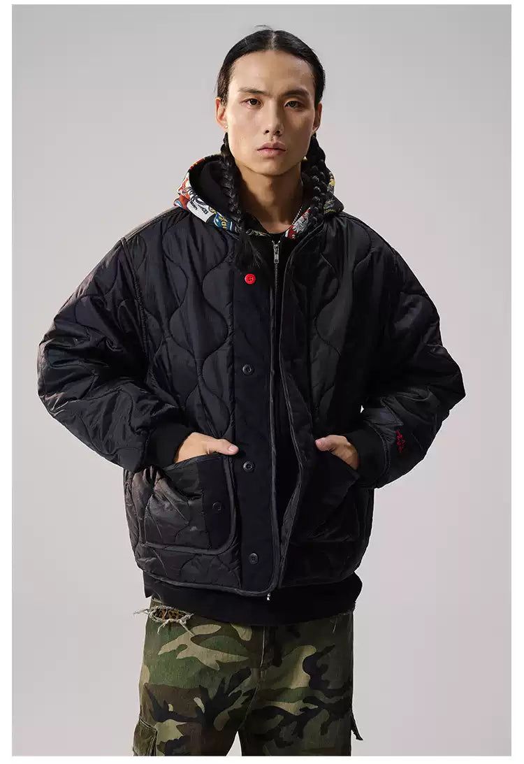 Front Pocket Quilted Puffer Jacket