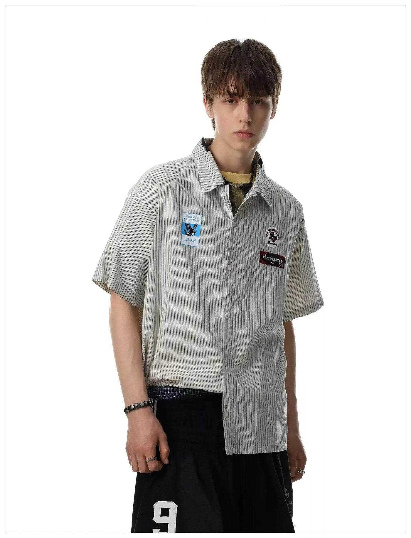 Patched Striped S/S Shirt