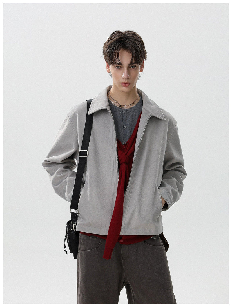 Brushed Textured Zip-Up Jacket