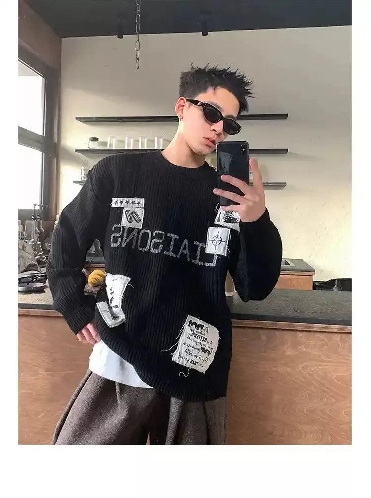 Stitched Patched Sweater